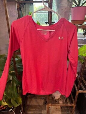 Under Armour Women's Neon Orange Long Sleeve Athletic Top